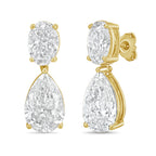 Lab Grown Oval And Pear Drop Earrings