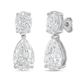 Lab Grown Oval And Pear Drop Earrings