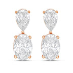Lab Grown Pear And Oval Diamond Drop Earrings