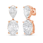 Lab Grown Pear And Oval Diamond Drop Earrings