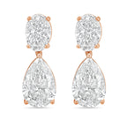 Lab Grown Oval And Pear Drop Earrings