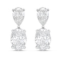 Lab Grown Pear And Oval Diamond Drop Earrings