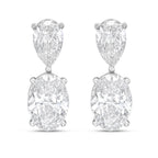 Lab Grown Pear And Oval Diamond Drop Earrings