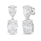Lab Grown Pear And Oval Diamond Drop Earrings