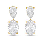 Lab Grown Pear And Oval Diamond Drop Earrings