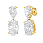 Lab Grown Pear And Oval Diamond Drop Earrings