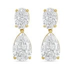 Lab Grown Oval And Pear Drop Earrings