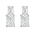 Lab Grown Emerald And Radiant Diamond Earrings