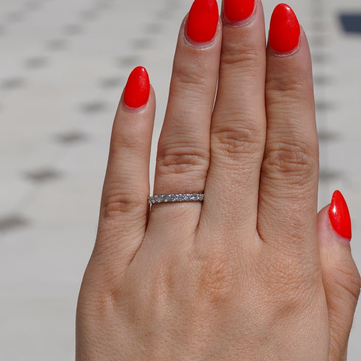 1.31ct Lab-Grown Round Diamond Eternity Band, Platinum