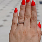 Lab-Grown Round Diamond Eternity Band, Platinum