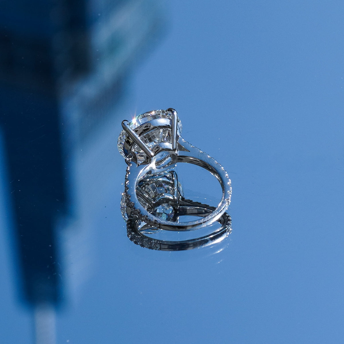 Lab-Grown Round Pave Diamond Engagement Ring