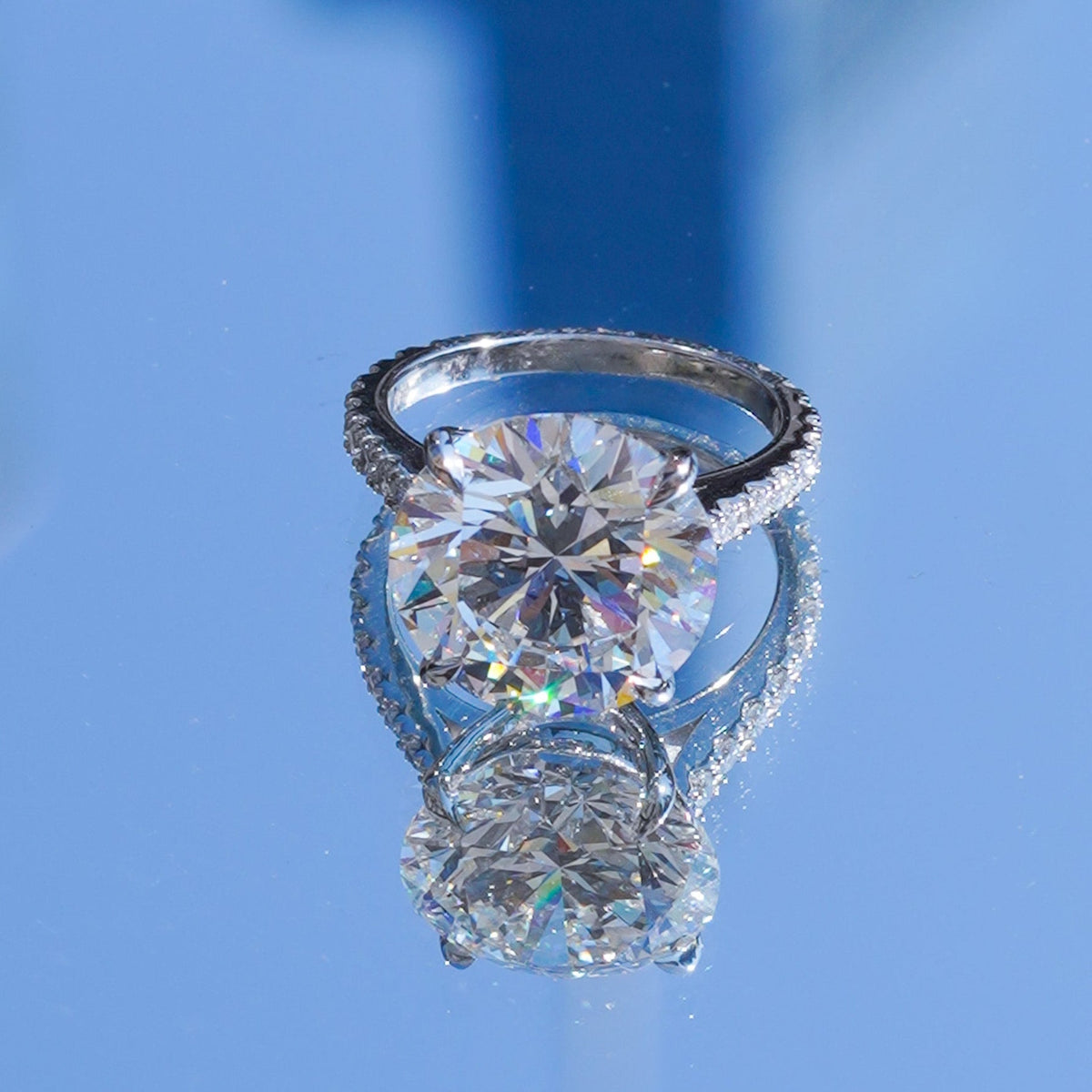 Lab-Grown Round Pave Diamond Engagement Ring