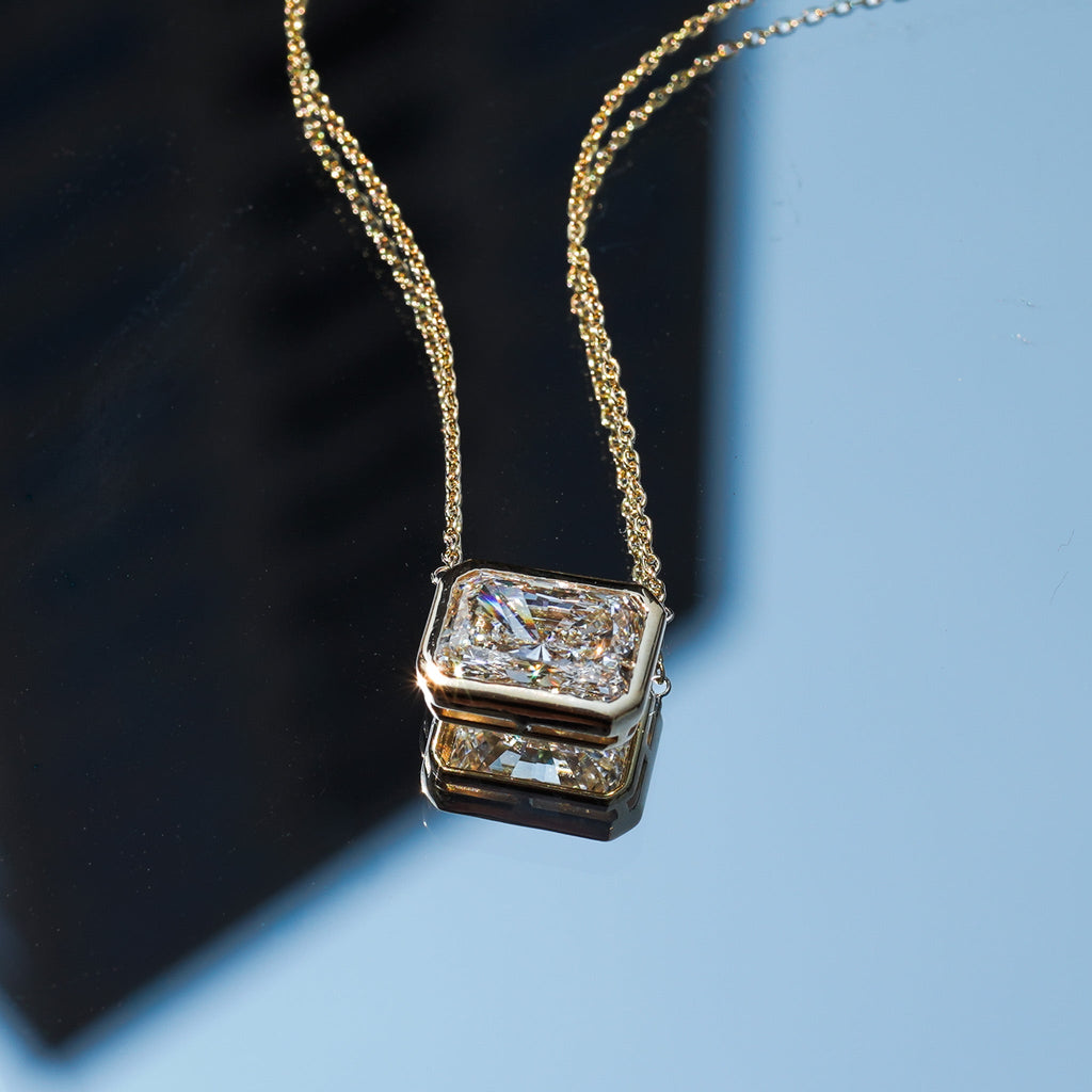 Lab-Grown Radiant Cut Diamond Bezel Pendant
