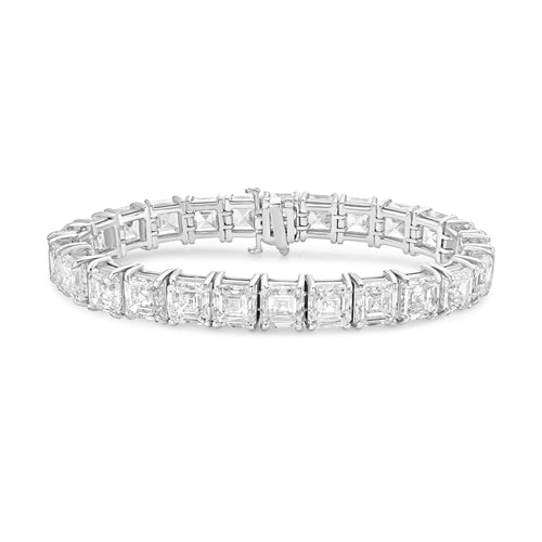 Lab Grown Asscher Cut Diamond Tennis Bracelet