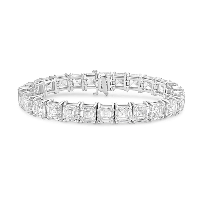 Lab Grown Asscher Cut Diamond Tennis Bracelet