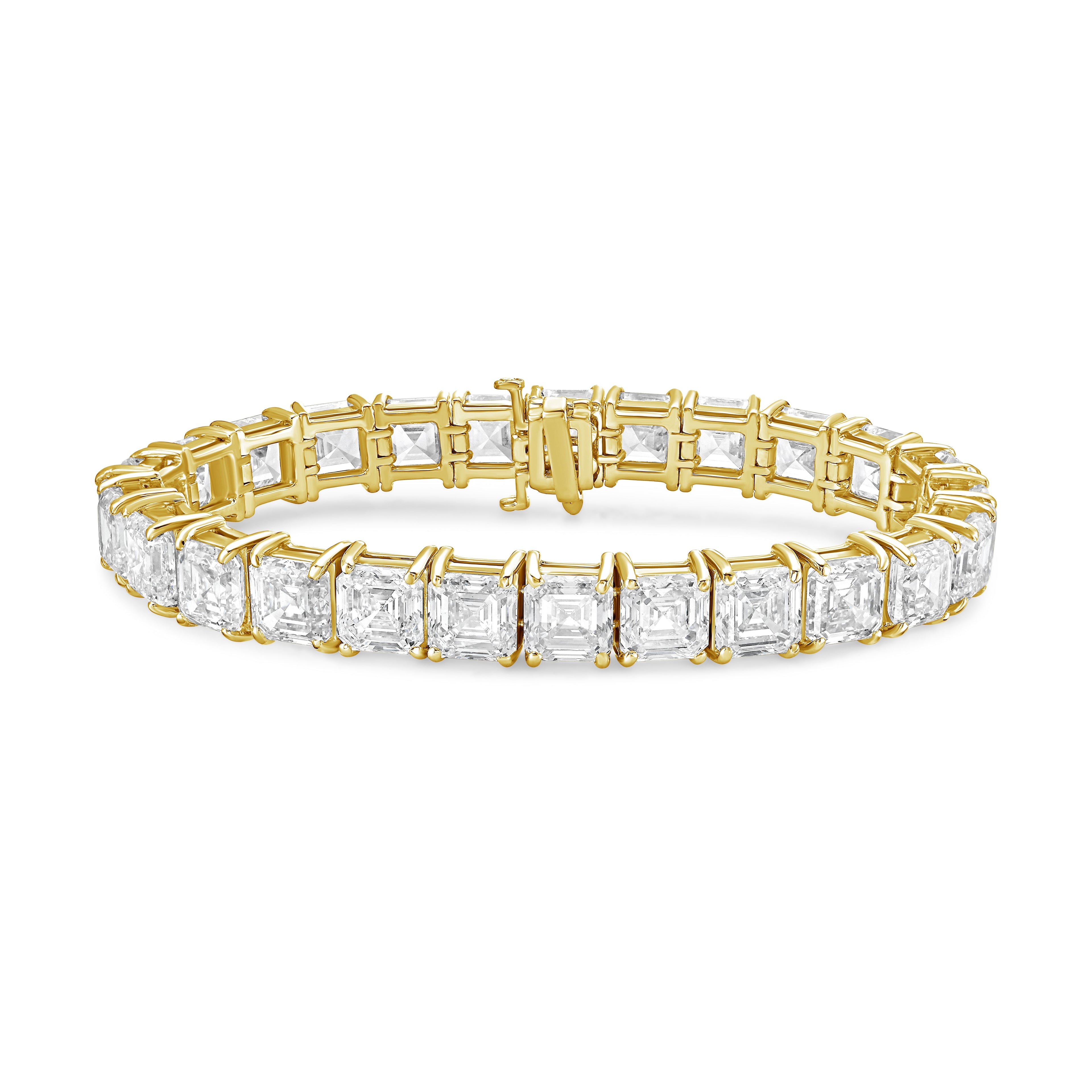 Lab Grown Asscher Cut Diamond Tennis Bracelet