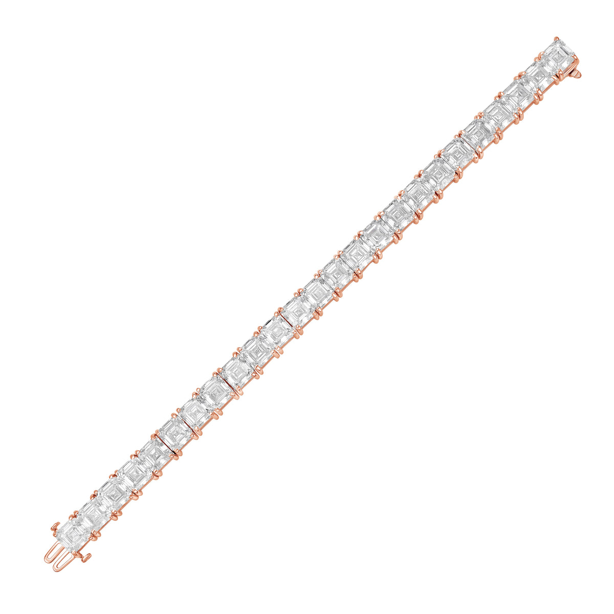 Lab Grown Asscher Cut Diamond Tennis Bracelet
