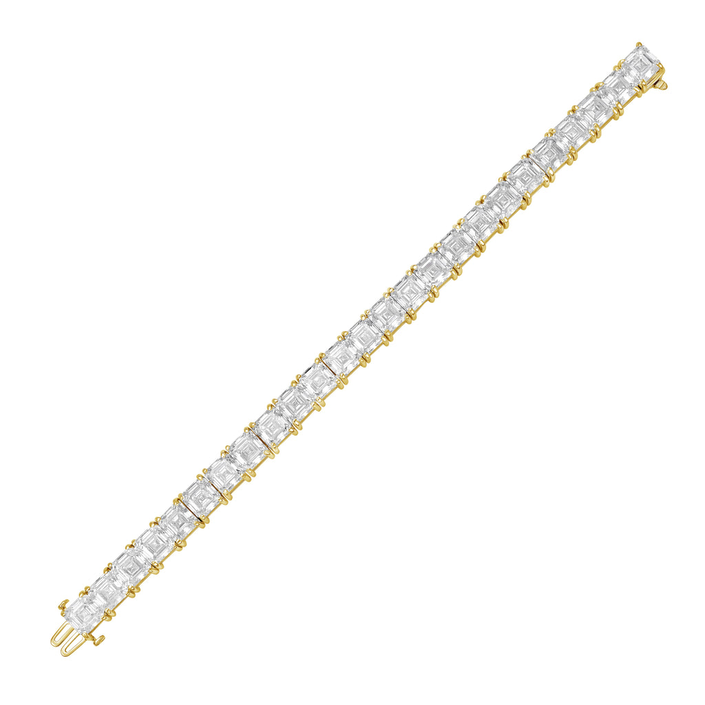 Lab Grown Asscher Cut Diamond Tennis Bracelet