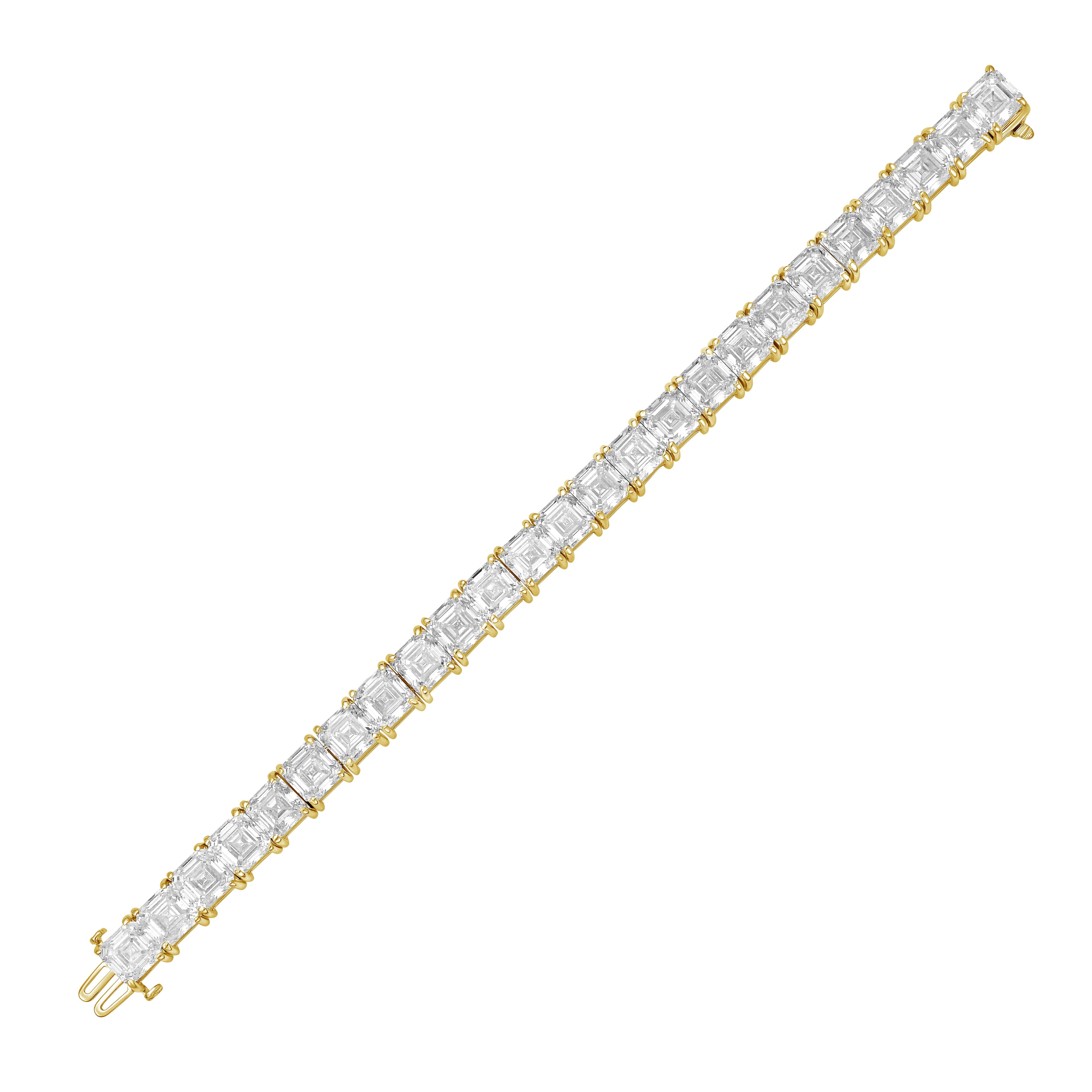 Lab Grown Asscher Cut Diamond Tennis Bracelet