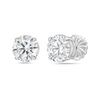 Lab-Grown Round Diamond Stud Earrings, 4-Prong