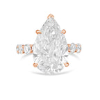 Lab-Grown Pear Diamond Engagement Pave Ring, 18K Gold
