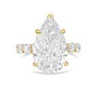 Lab-Grown Pear Diamond Engagement Pave Ring, 18K Gold