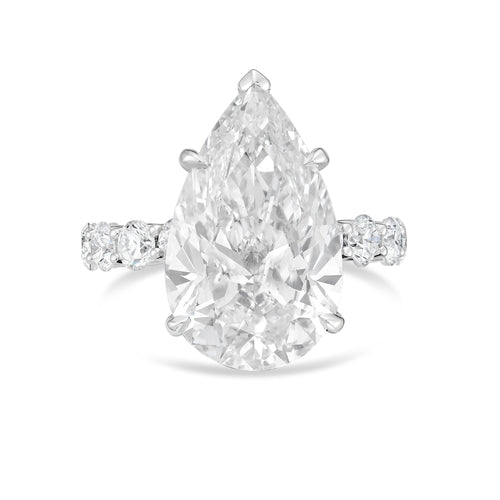Lab-Grown Pear Diamond Engagement Pave Ring, 18K Gold