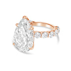 Lab-Grown Pear Diamond Engagement Pave Ring, 18K Gold