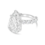 Lab-Grown Pear Diamond Engagement Pave Ring, 18K Gold