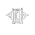 Lab Grown Emerald Diamond Ring With Trillions