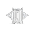 Lab Grown Emerald Diamond Ring With Trillions