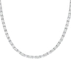 Lab Grown Oval And Emerald Diamond Tennis Necklace