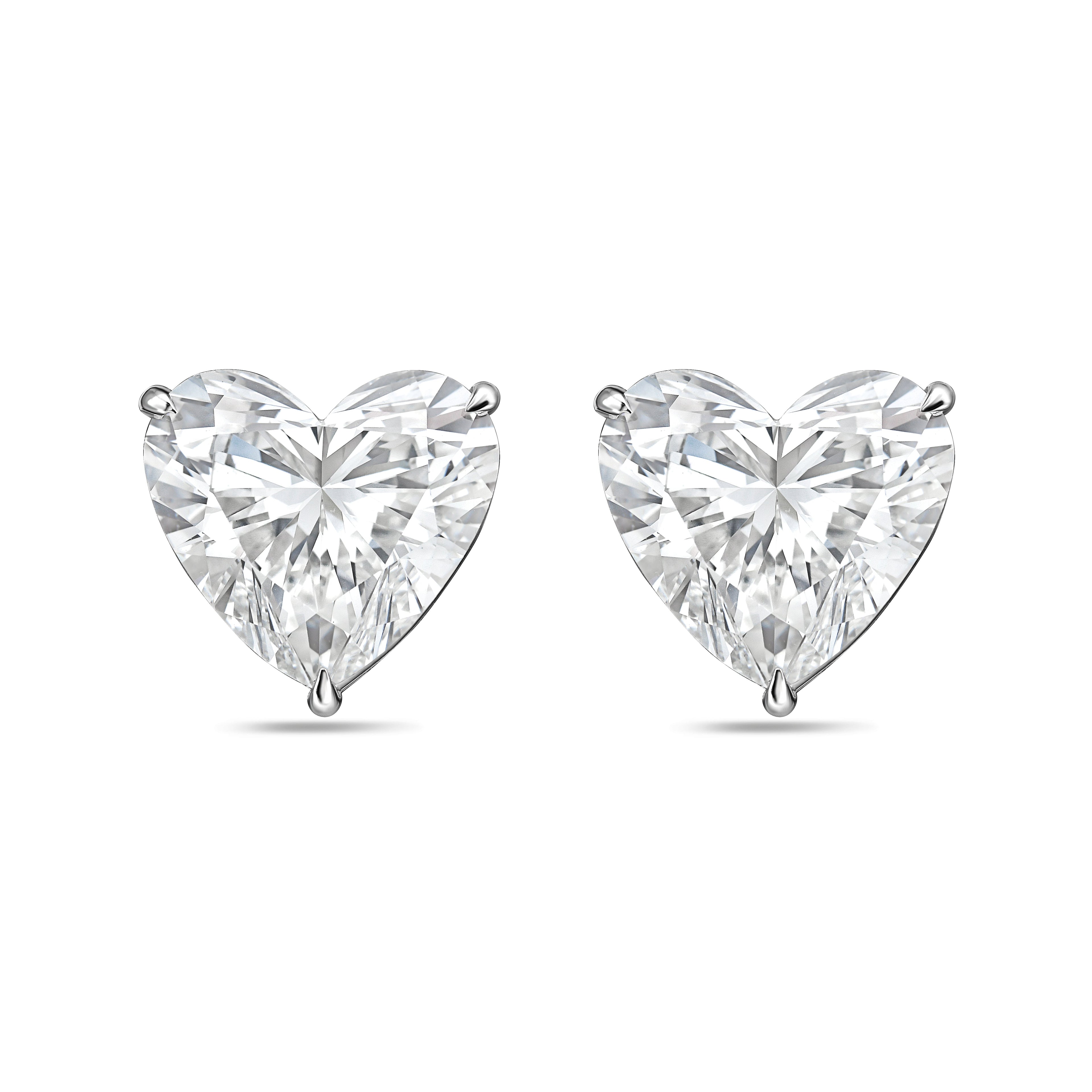 Lab Grown Heart Diamond Stud Earrings