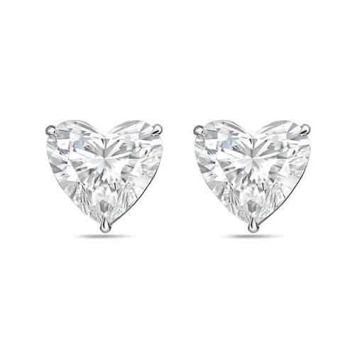 Lab Grown Heart Diamond Stud Earrings