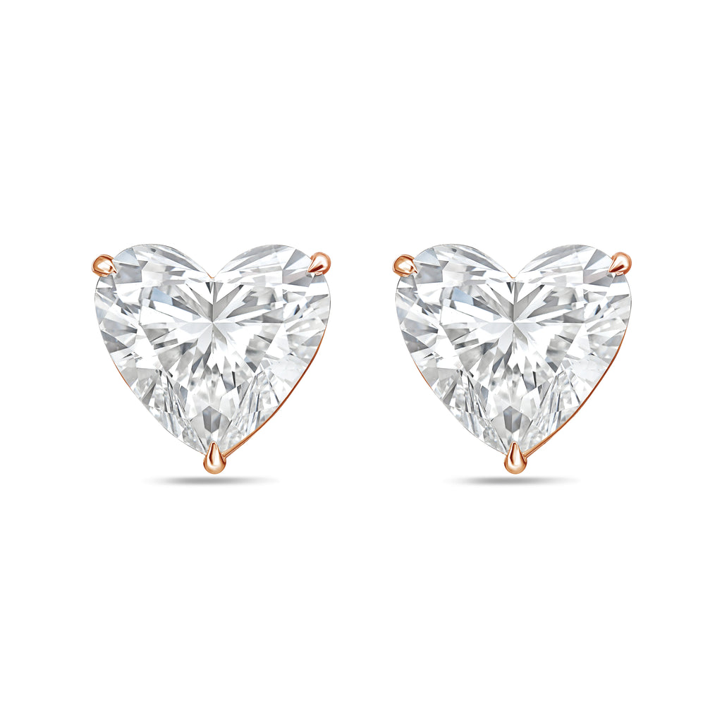 Lab Grown Heart Diamond Stud Earrings