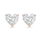 Lab Grown Heart Diamond Stud Earrings