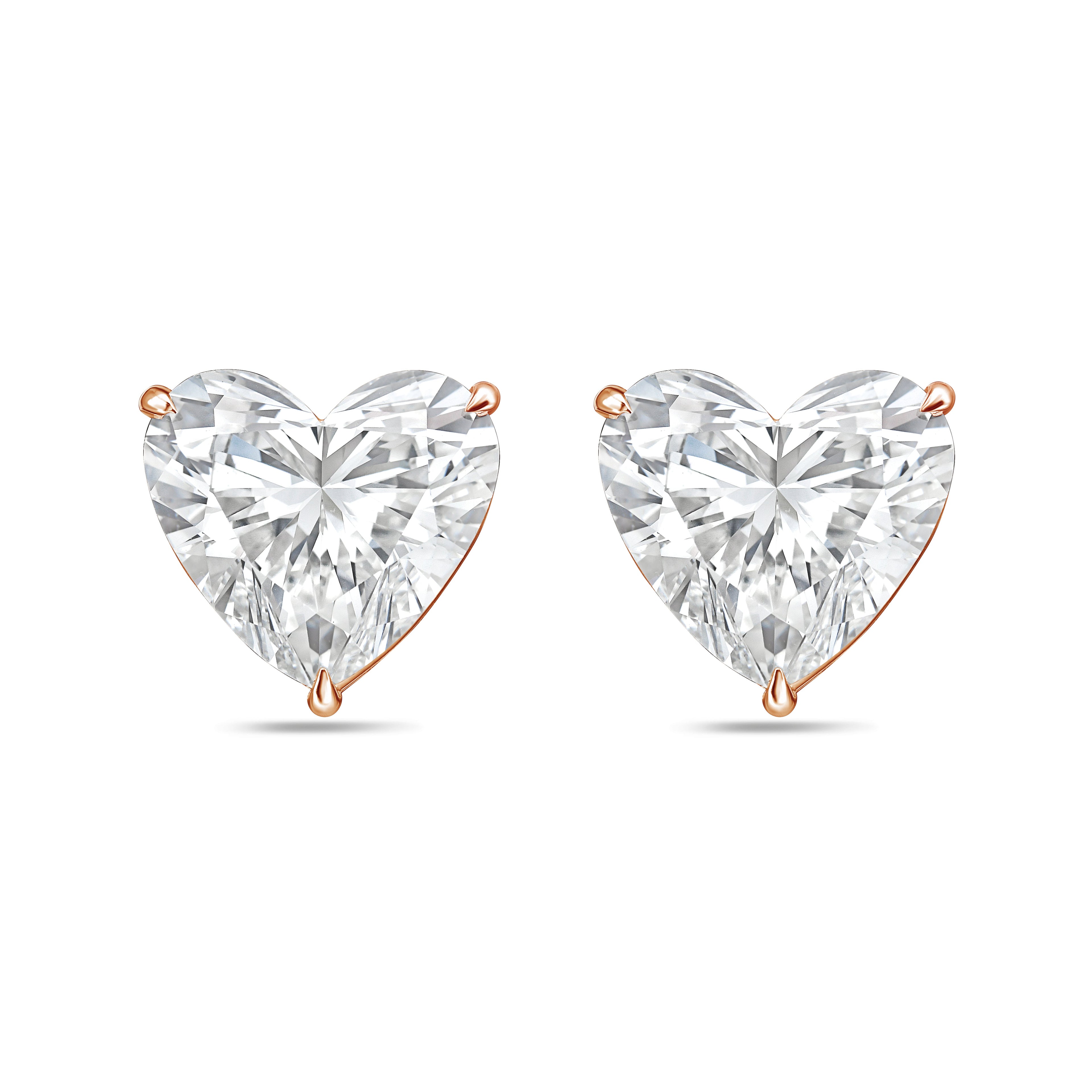 Lab Grown Heart Diamond Stud Earrings