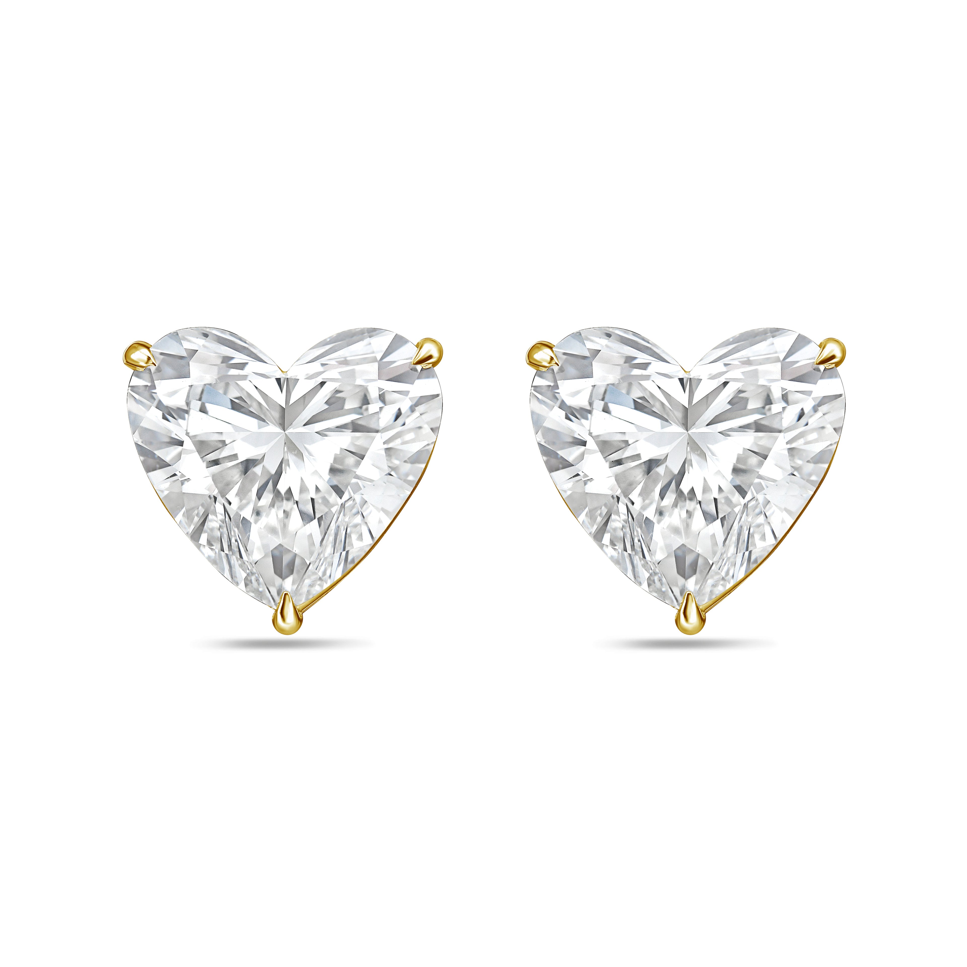 Lab Grown Heart Diamond Stud Earrings