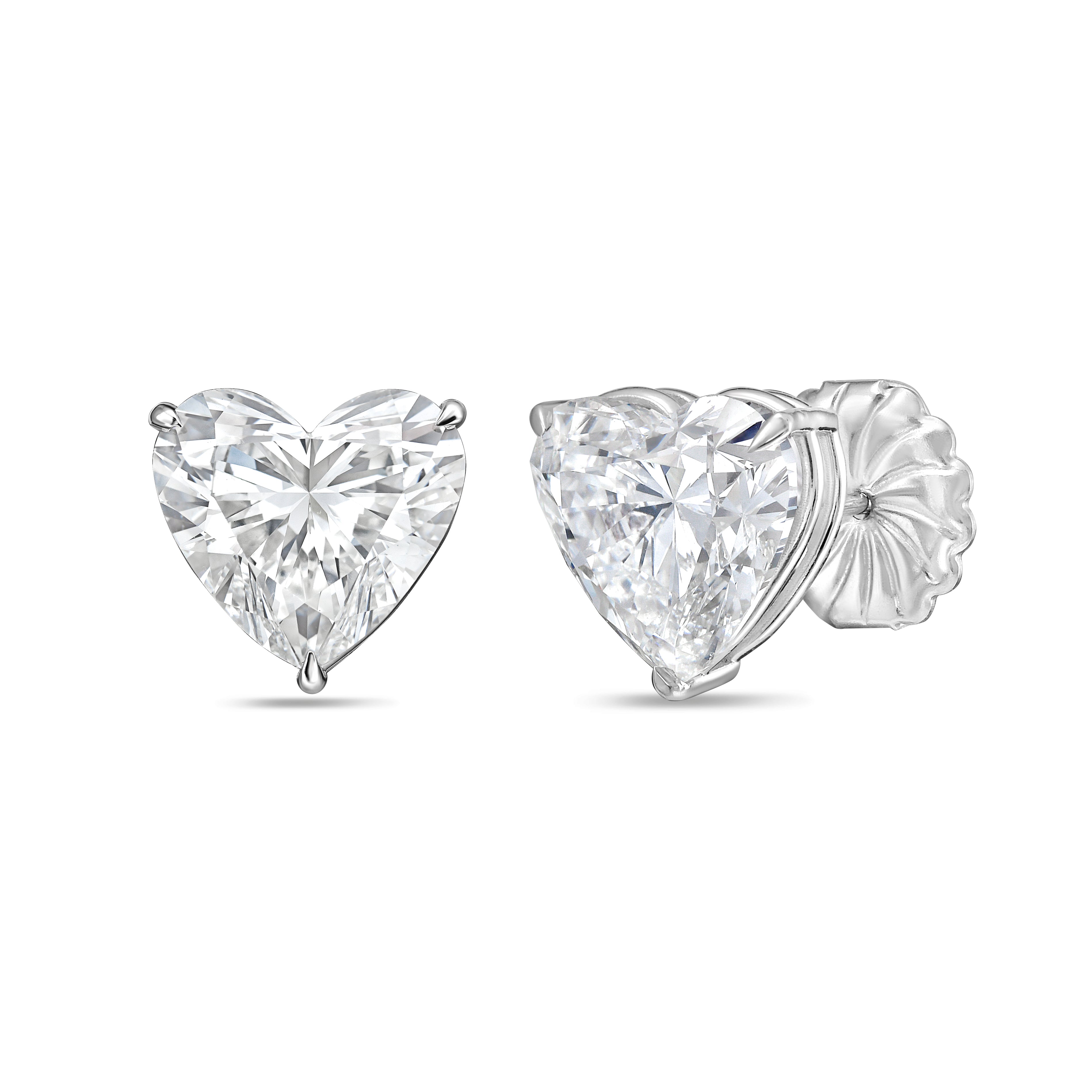 Lab Grown Heart Diamond Stud Earrings