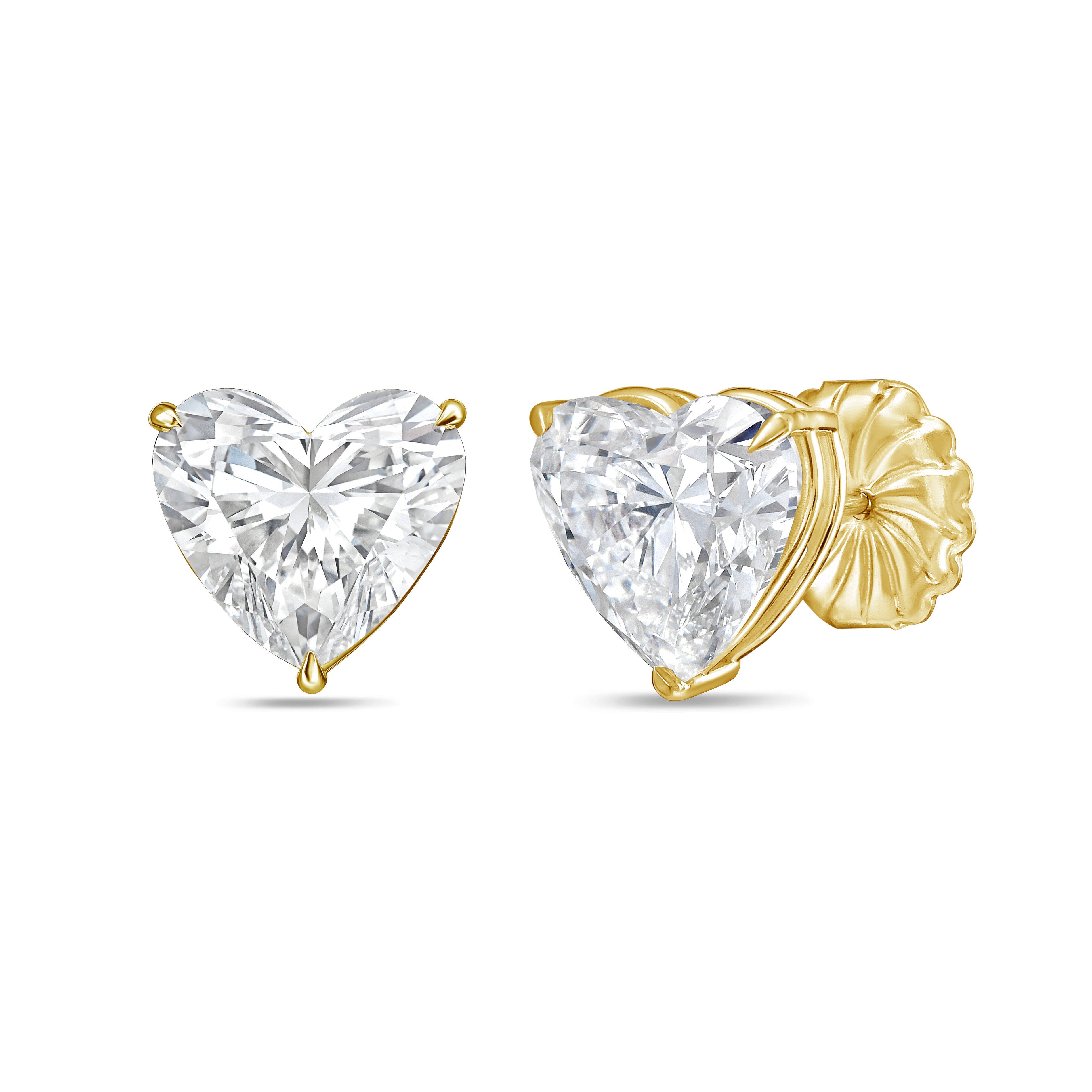 Lab Grown Heart Diamond Stud Earrings