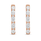 Lab Grown Oval Diamond Hoop Earrings - 1.00"