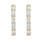 Lab Grown Oval Diamond Hoop Earrings - 1.00"
