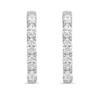 Lab Grown Oval Diamond Hoop Earrings - 1.00"