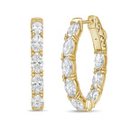 Lab Grown Oval Diamond Hoop Earrings - 1.00"