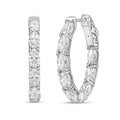 Lab Grown Oval Diamond Hoop Earrings - 1.00"
