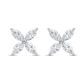 Lab Grown Marquise Diamond Flower Studs
