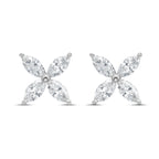 Lab Grown Marquise Diamond Flower Studs