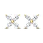 Lab Grown Marquise Diamond Flower Studs