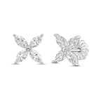 Lab Grown Marquise Diamond Flower Studs