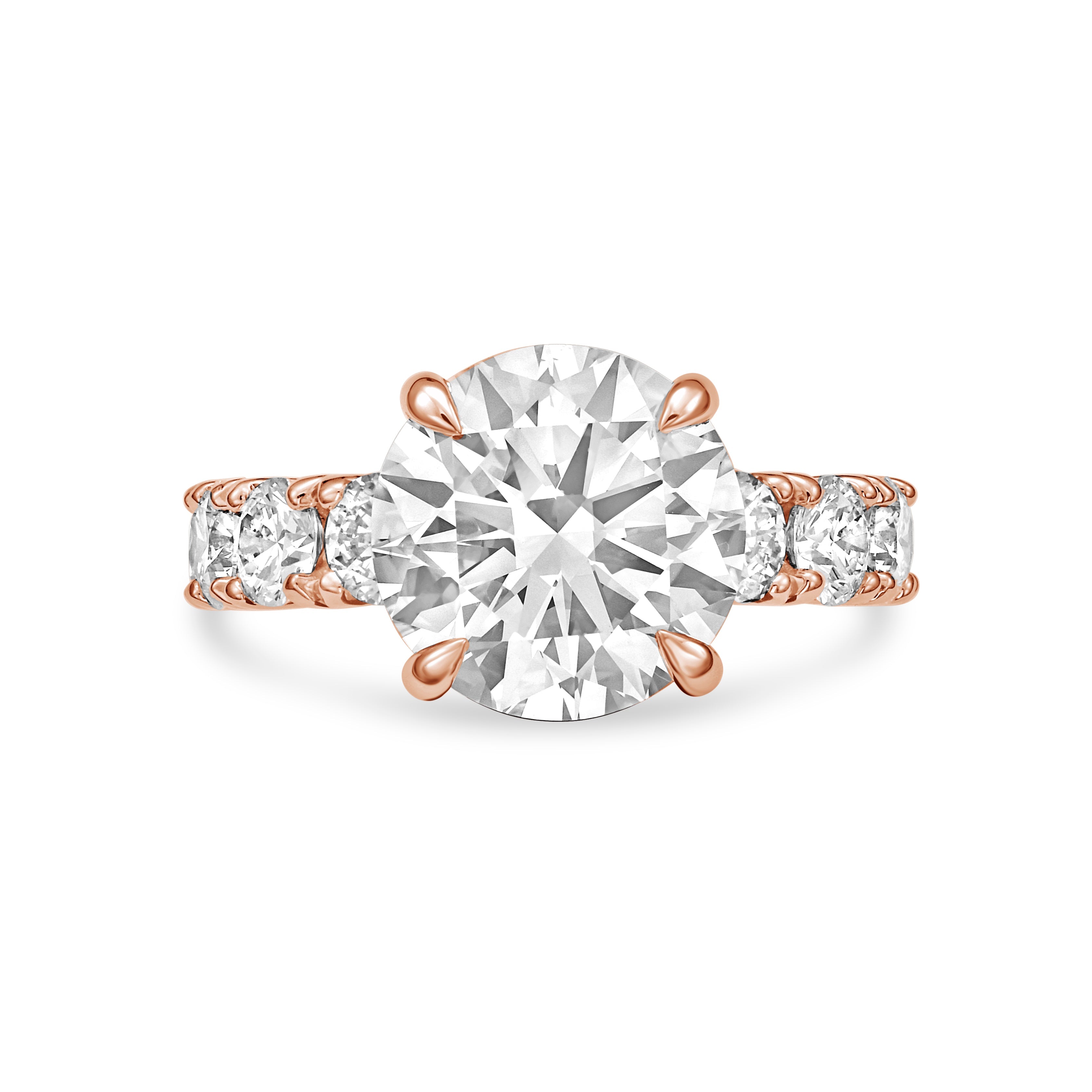 Lab-Grown Round Diamond Ring with Accents